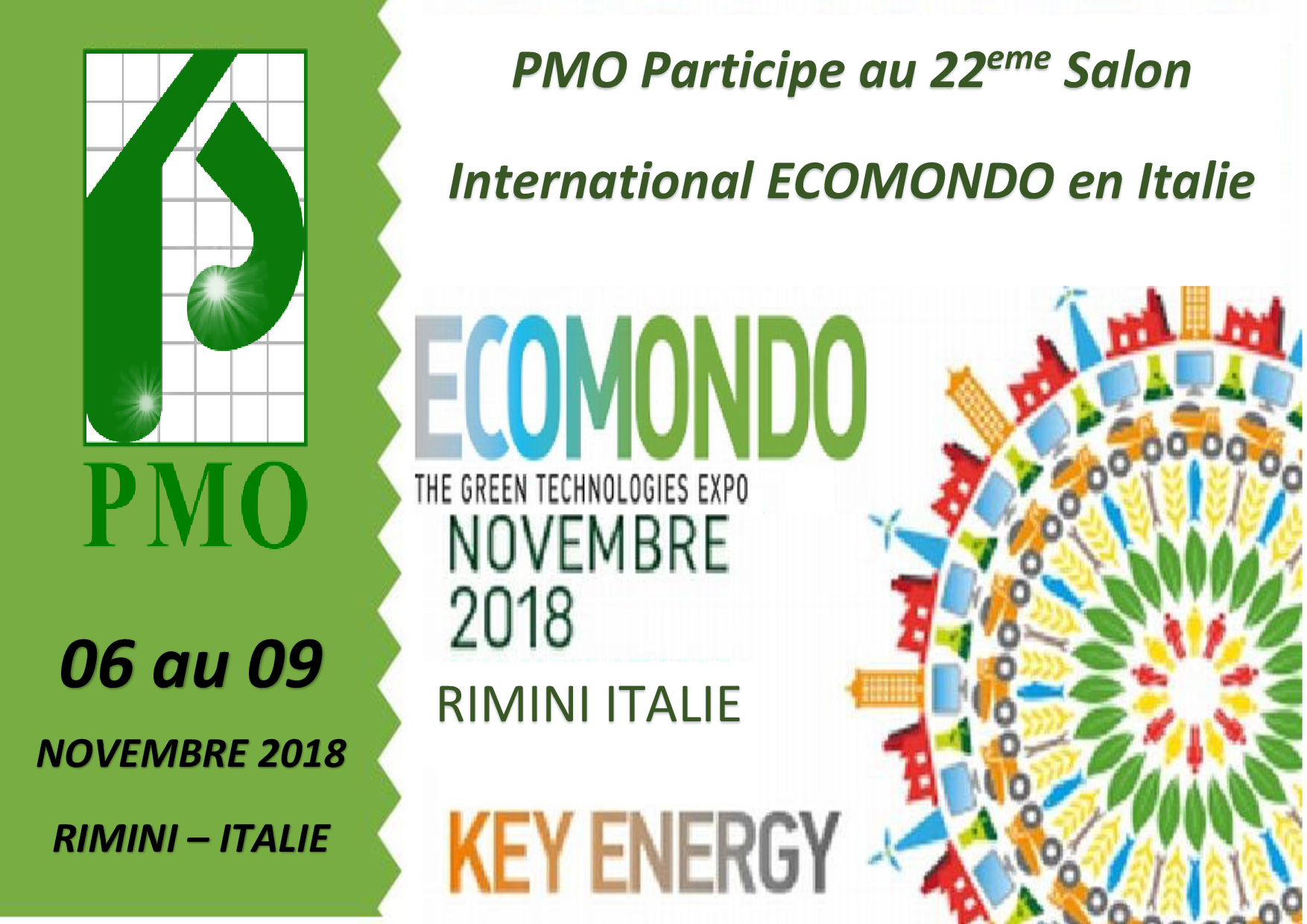 PMO Participe au 22eme Salon International ECOMONDO 2018 en Italie